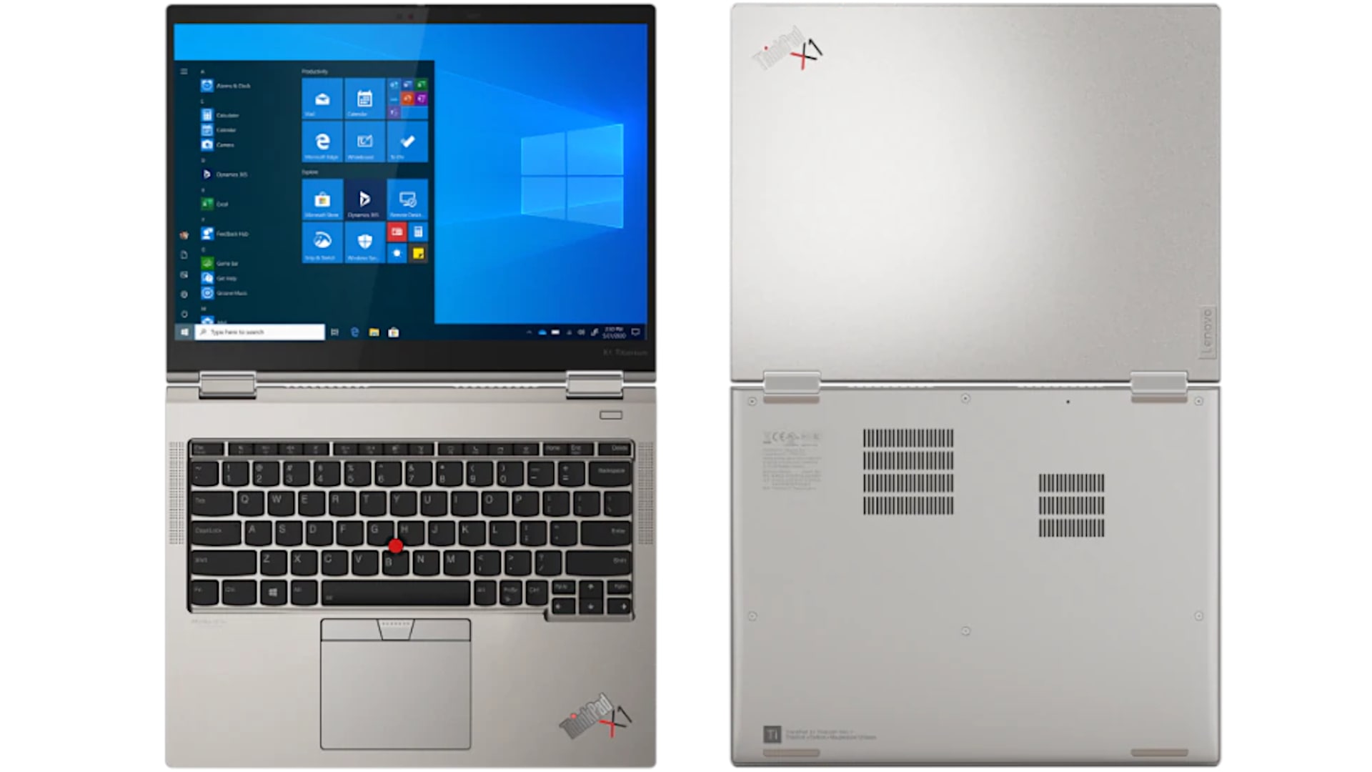 Lenovo ThinkPad X1 Titanium Yoga Top and Bottom