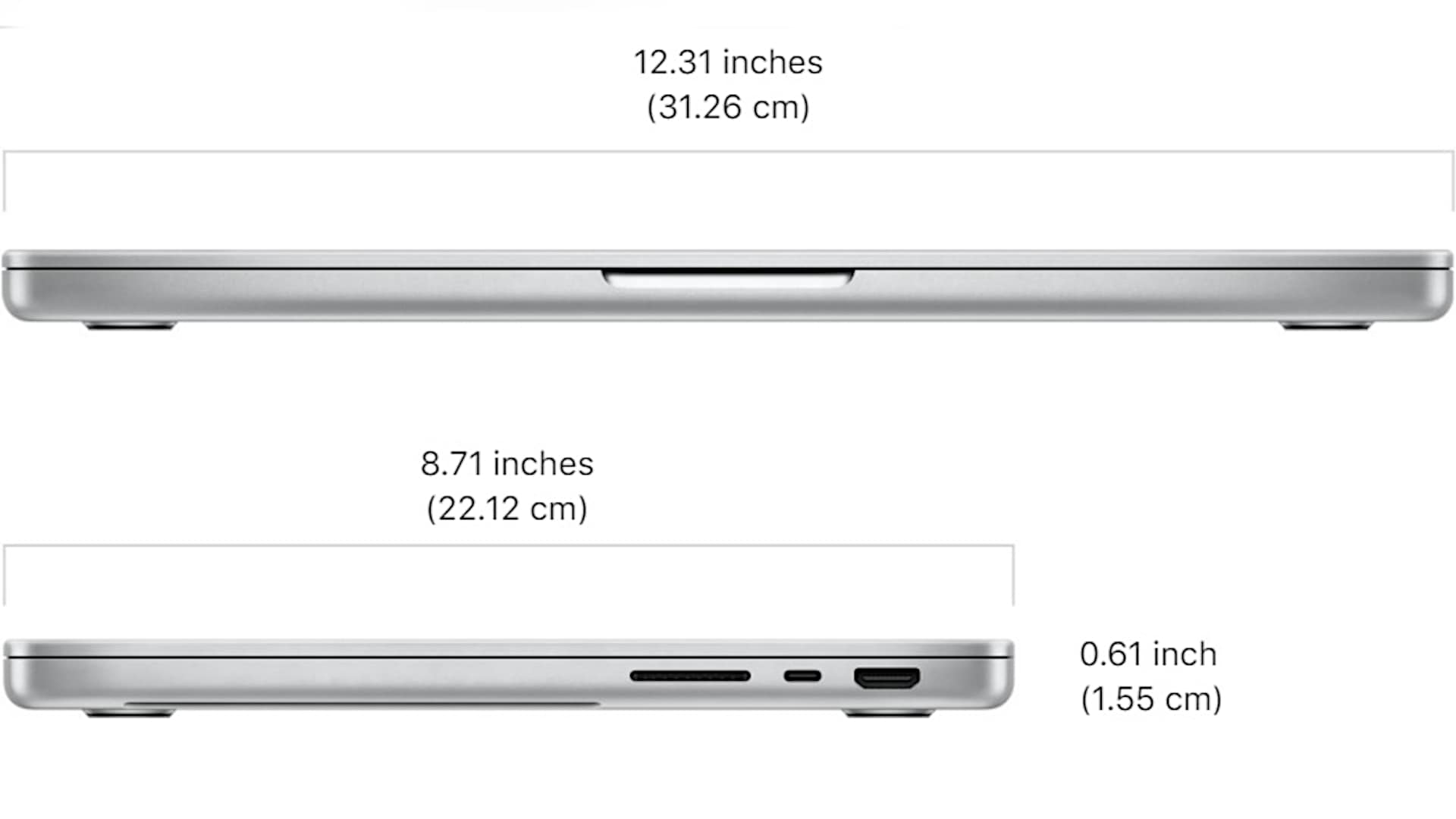 MacBook Pro 2021 14 inch Dimentions