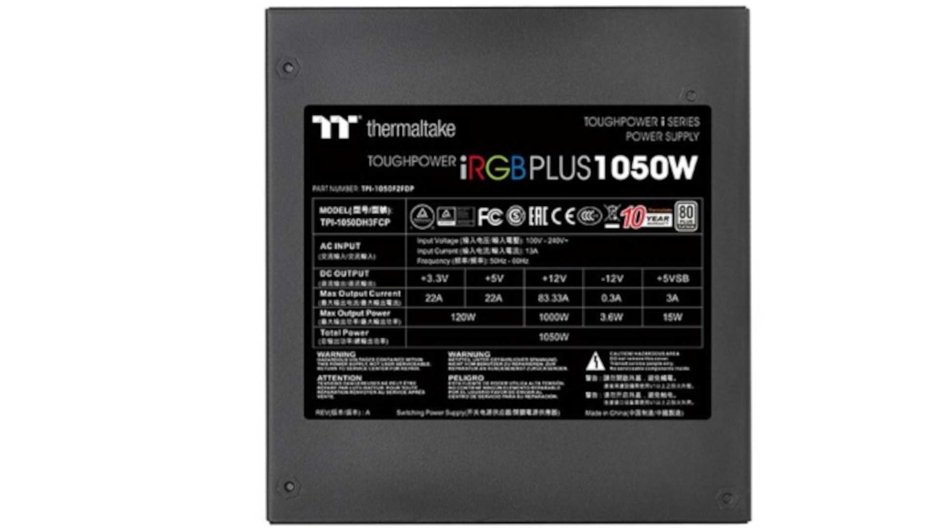 Thermaltake Toughpower iRGB PLUS 1050W Platinum 3