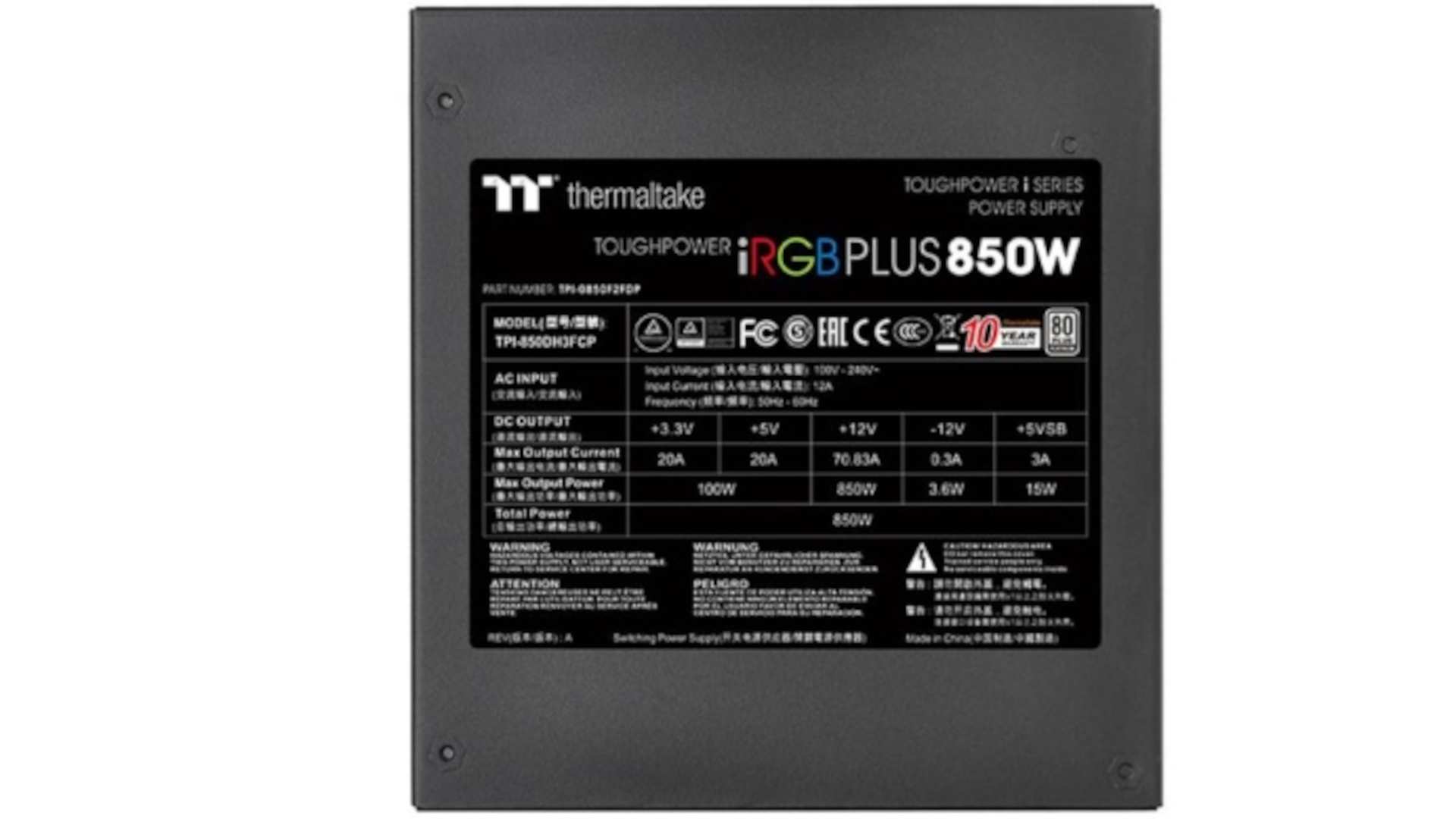 Thermaltake Toughpower iRGB PLUS 850W Platinum 4